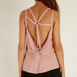 Diesel Strappy Back Drape Tank Top in Soft Powder Pink Women’s